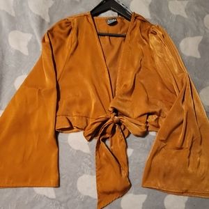 Arula Gold/Rust Crop Top